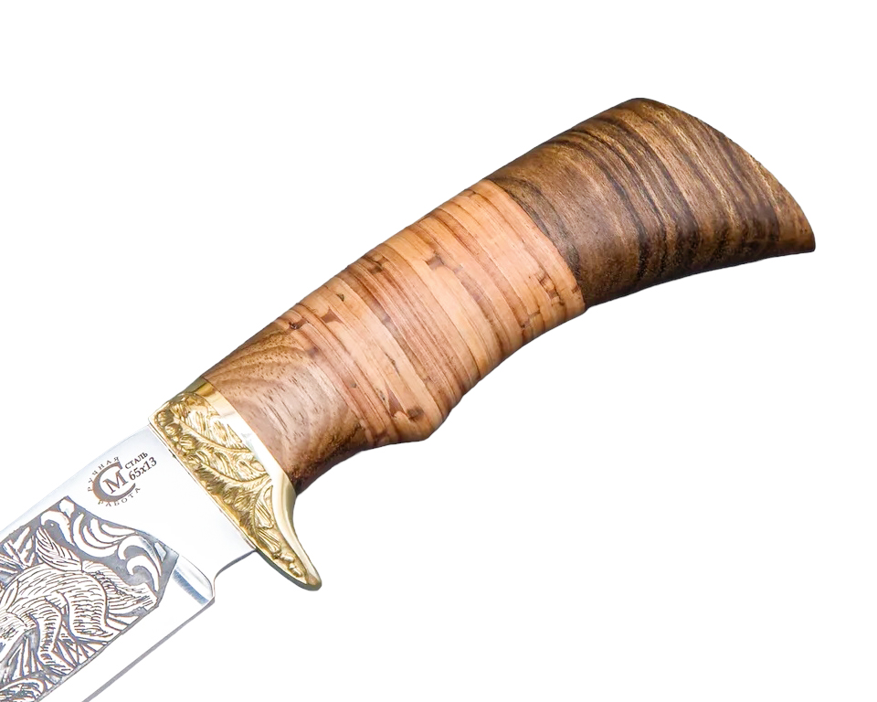 Нож Лазутчик 65*13 береста литье гравировка