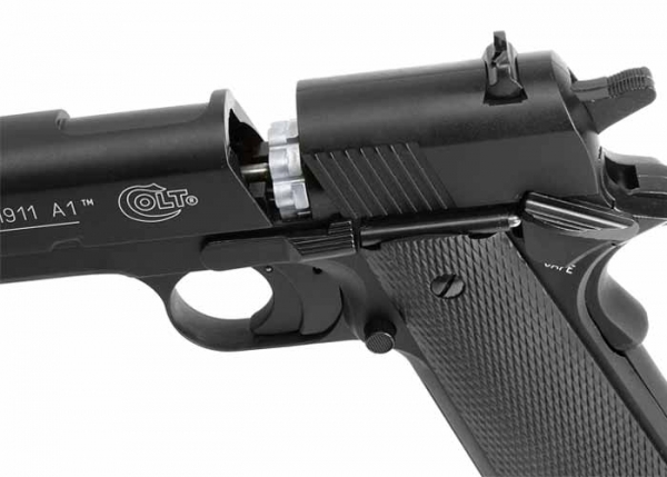 Пистолет пневматический Colt Govermment (черн., с пл/накл.)