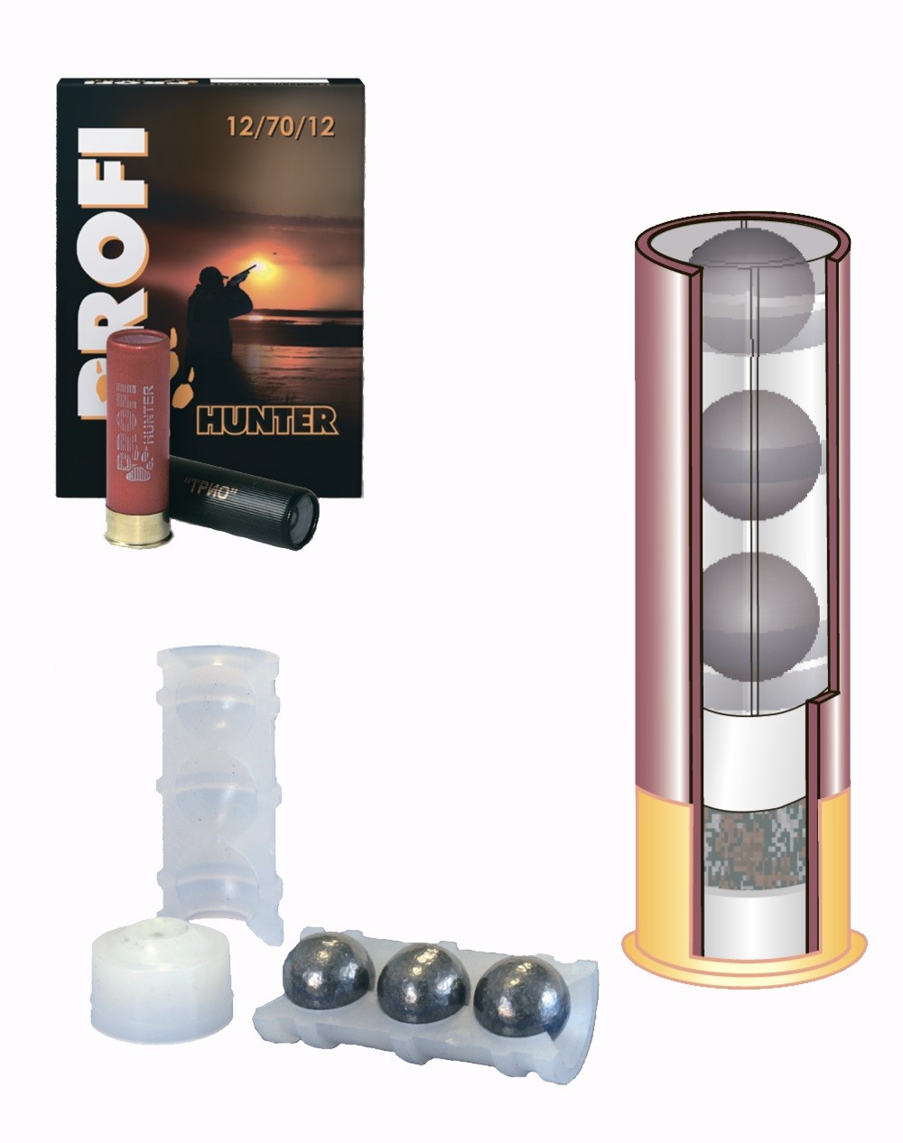 Патрон к.12*70, пуля Азот Профи