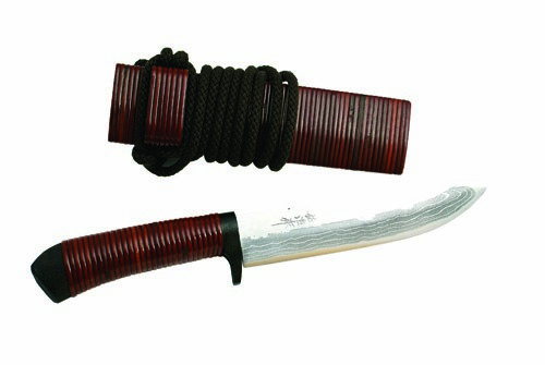 Нож Tenchi (дамаск, рук.корич.ратанг)